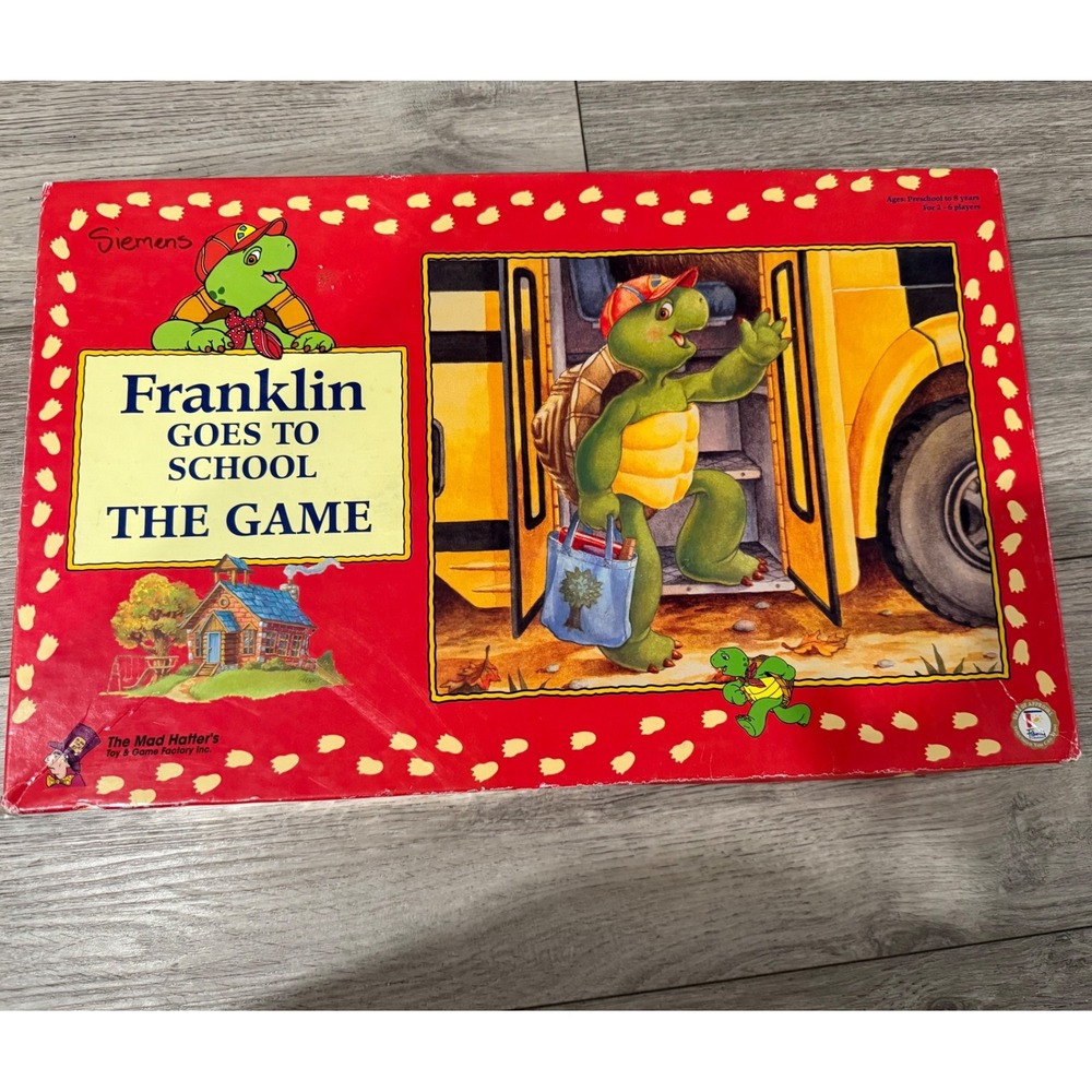 Franklin Goes to School The Game 1998 Board Game Mad Hatter Complete* See Desc